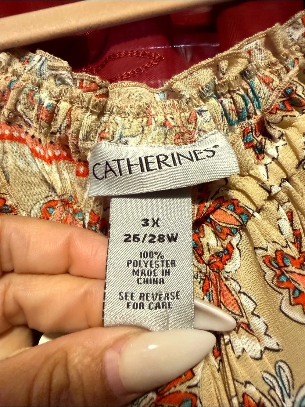 Catherines Cream Tunic with Turquoise and Brown Paisley Accents